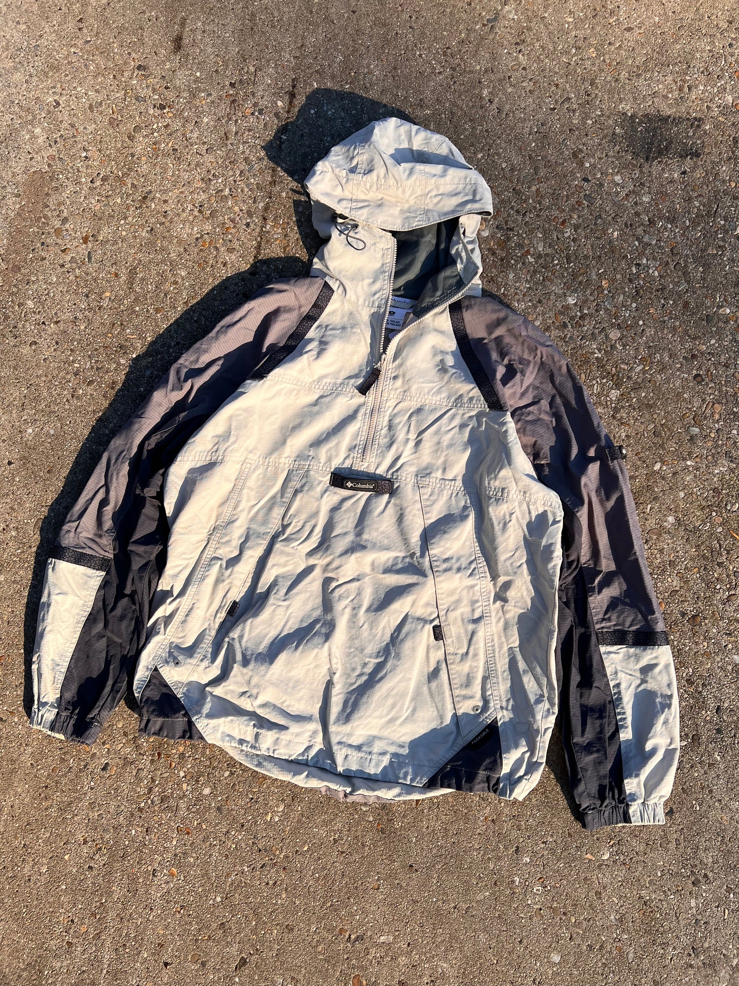 90s Columbia 1/4 Zip Up Hooded Anorak Jacket – Large