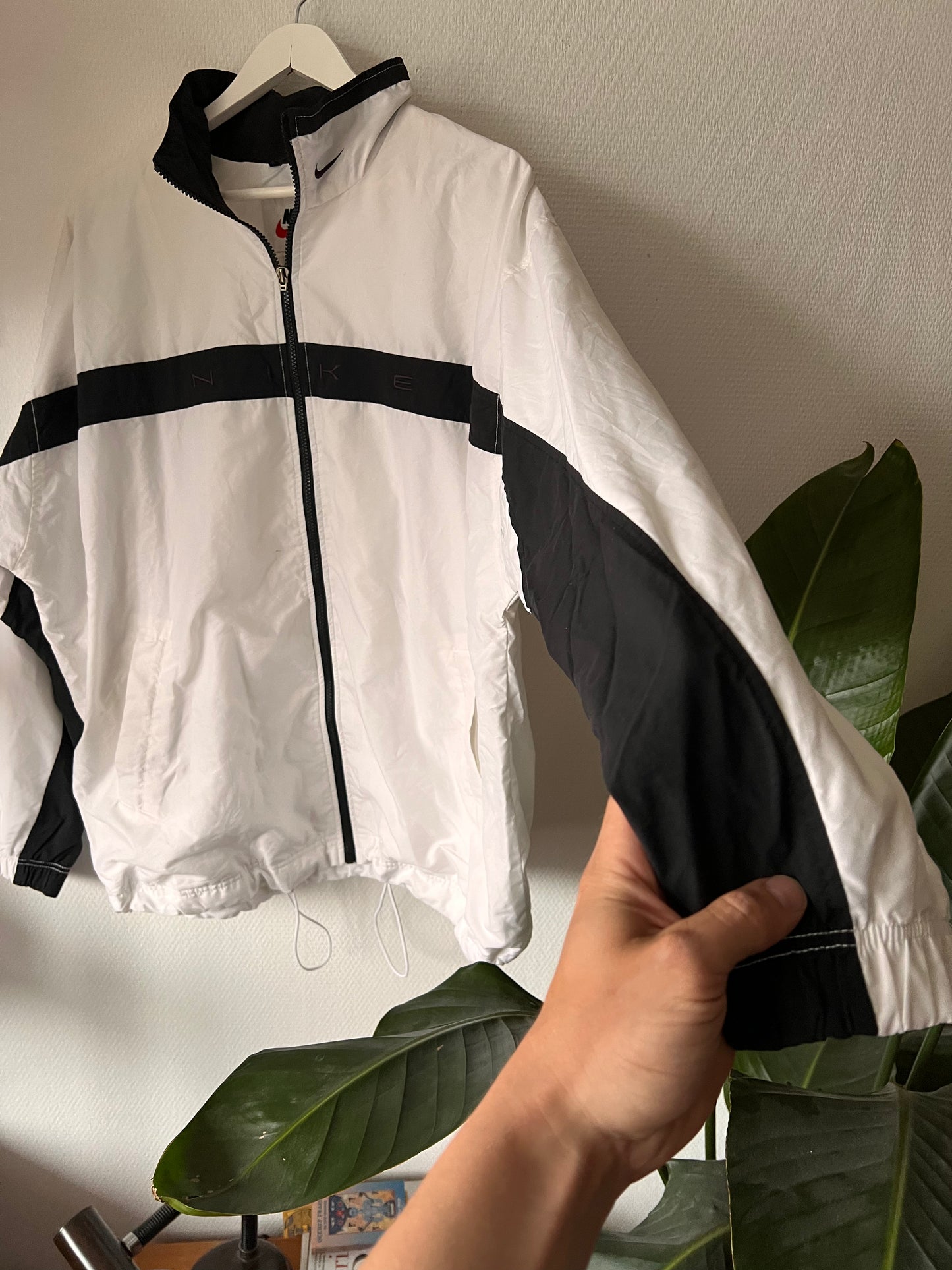 90s Nike Embroidered Spellout Full Zip Track Jacket White – XLarge