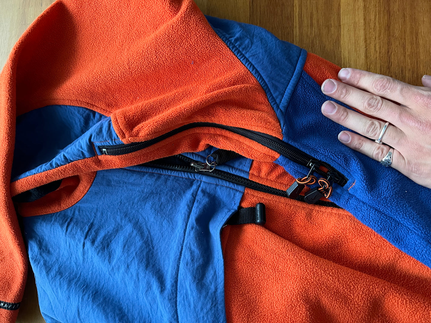 90s Nike ACG 2 Layer Full Zip Tactical Fleece Jacket Orange – Small