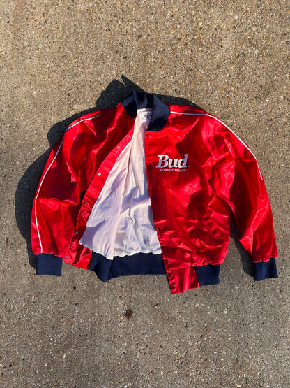 90s Budweiser Light Tag Satin Bomber Jacket – Small