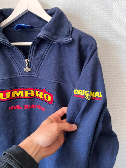 90s Umbro Embroidered Big Logo Training Sweatshirt Navy – Large
