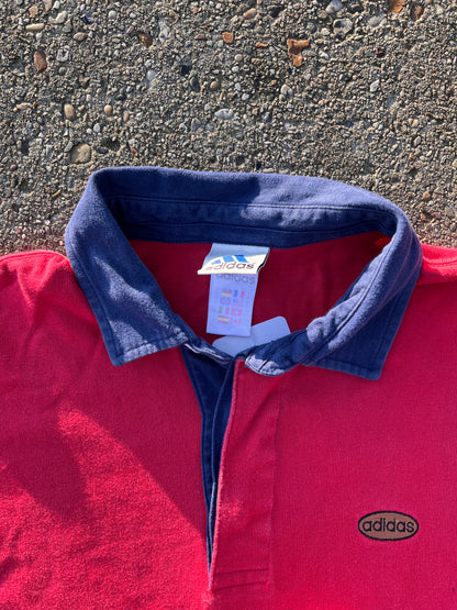 90s Adidas Longsleeve Colar Rugby Polo – Xlarge