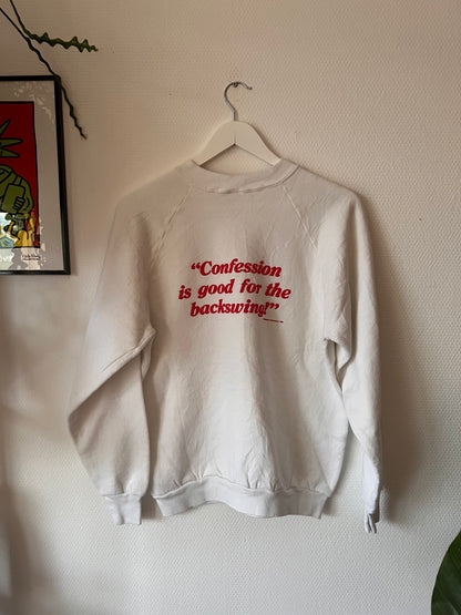 90s Fruit Golfaholics Anonymous Crewneck Sweatshirt White – Medium