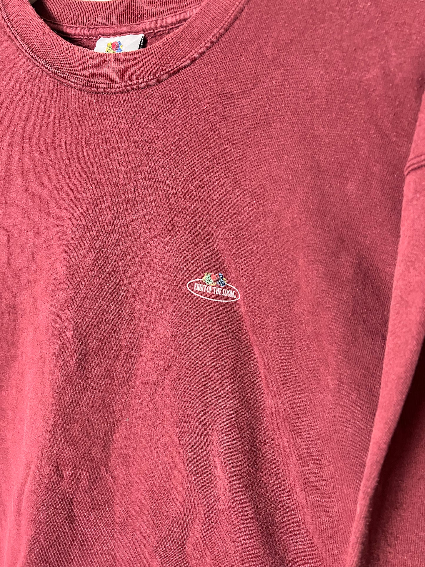 9000s Fruit of the Loom Plain Mini Logo Sweatshirt – Medium