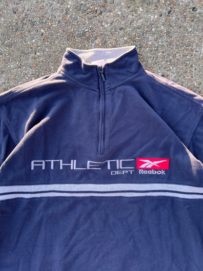90s Reebok 1/4 Zip Up Big Embroidered Sweatshirt – Medium