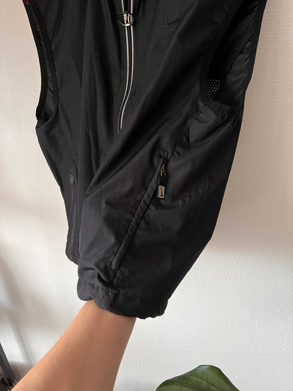 90s Nike Full Zip Running Vest Black – Small