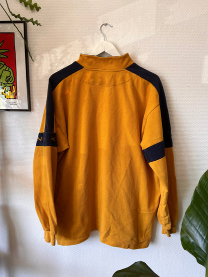 90s Nike Center Logo 1/4 Zip Up Sweatshirt Yellow – XLarge