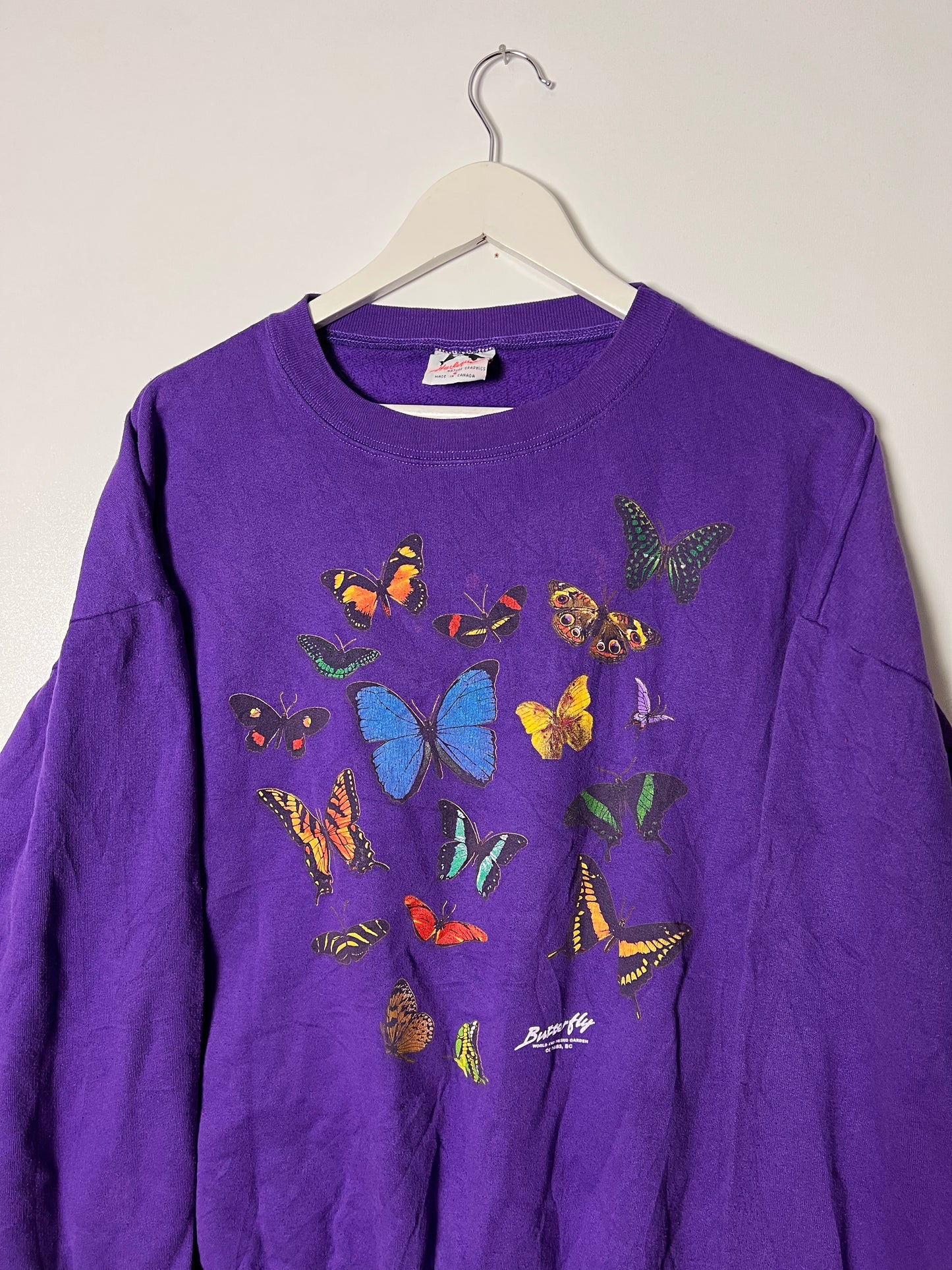 90s Haslequin Butterfly Garden Sweatshirt – Large
