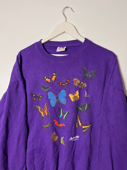 90s Haslequin Butterfly Garden Sweatshirt – Large