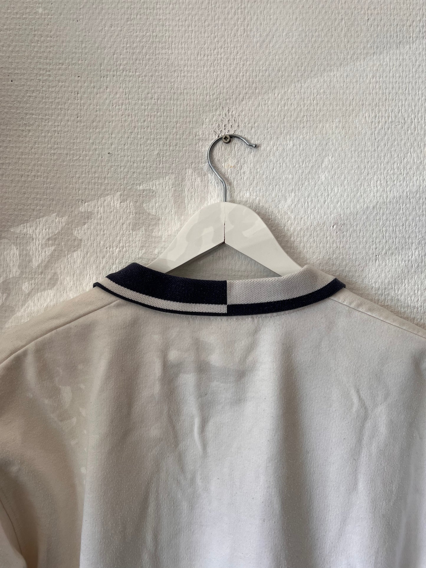 90s Reebok Embroidered Big Logo Collar Sweatshirt White – Medium