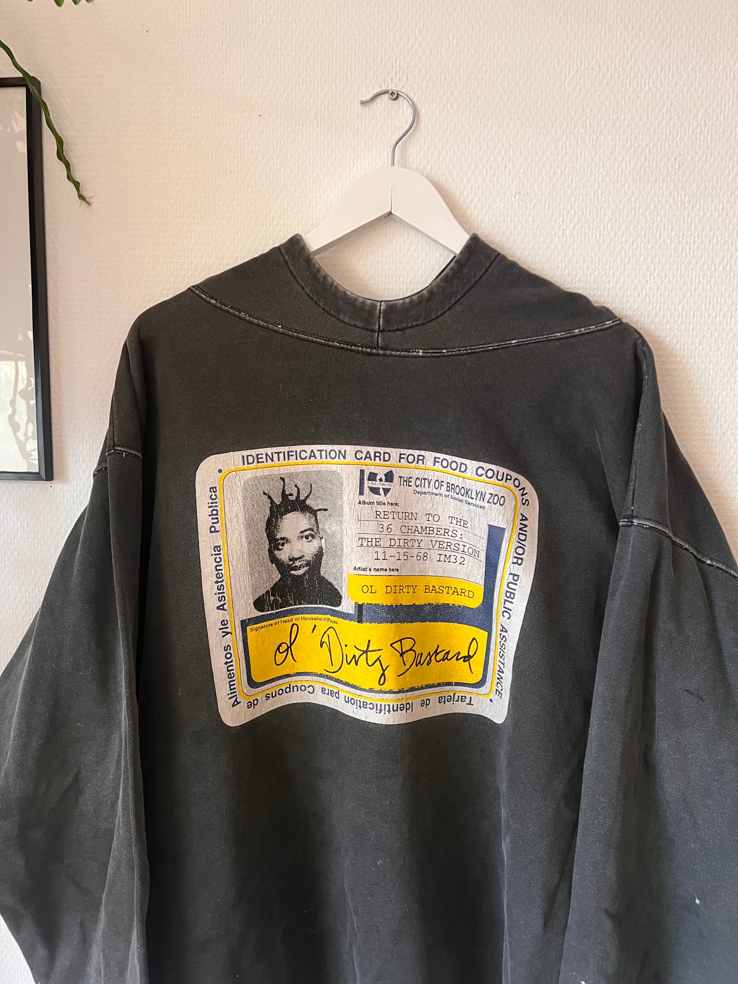 90s Wu Tang Clan Ol' Dirty Bastard ID Hoodie Grey – XLarge