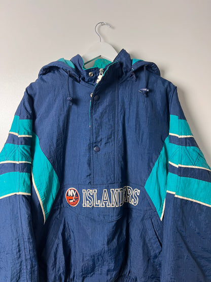 Starter NY Islanders Hooded Puffer Jacket - Large