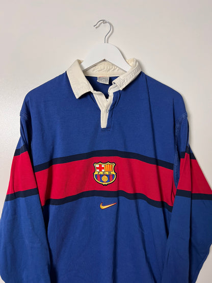 90's Nike FC Barcelona Longsleeve Polo – Medium
