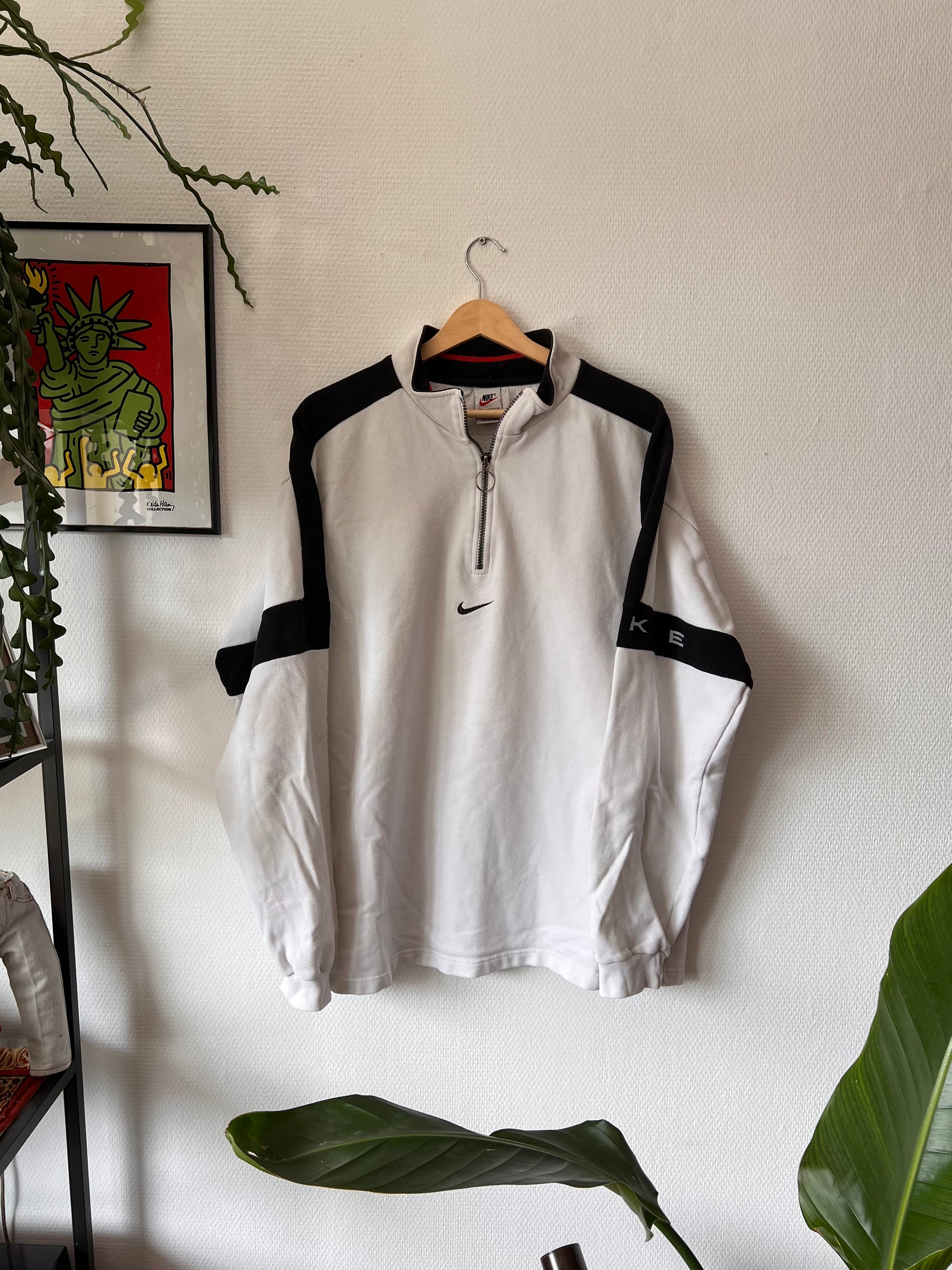 90s Nike 1/4 Zip Up Center Swoosh Sweatshirt – XLarge