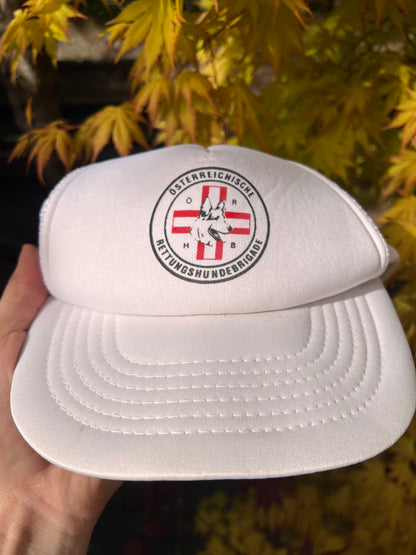 90s Hundenbrigade Austria Dog Trucker Cap White – One Size
