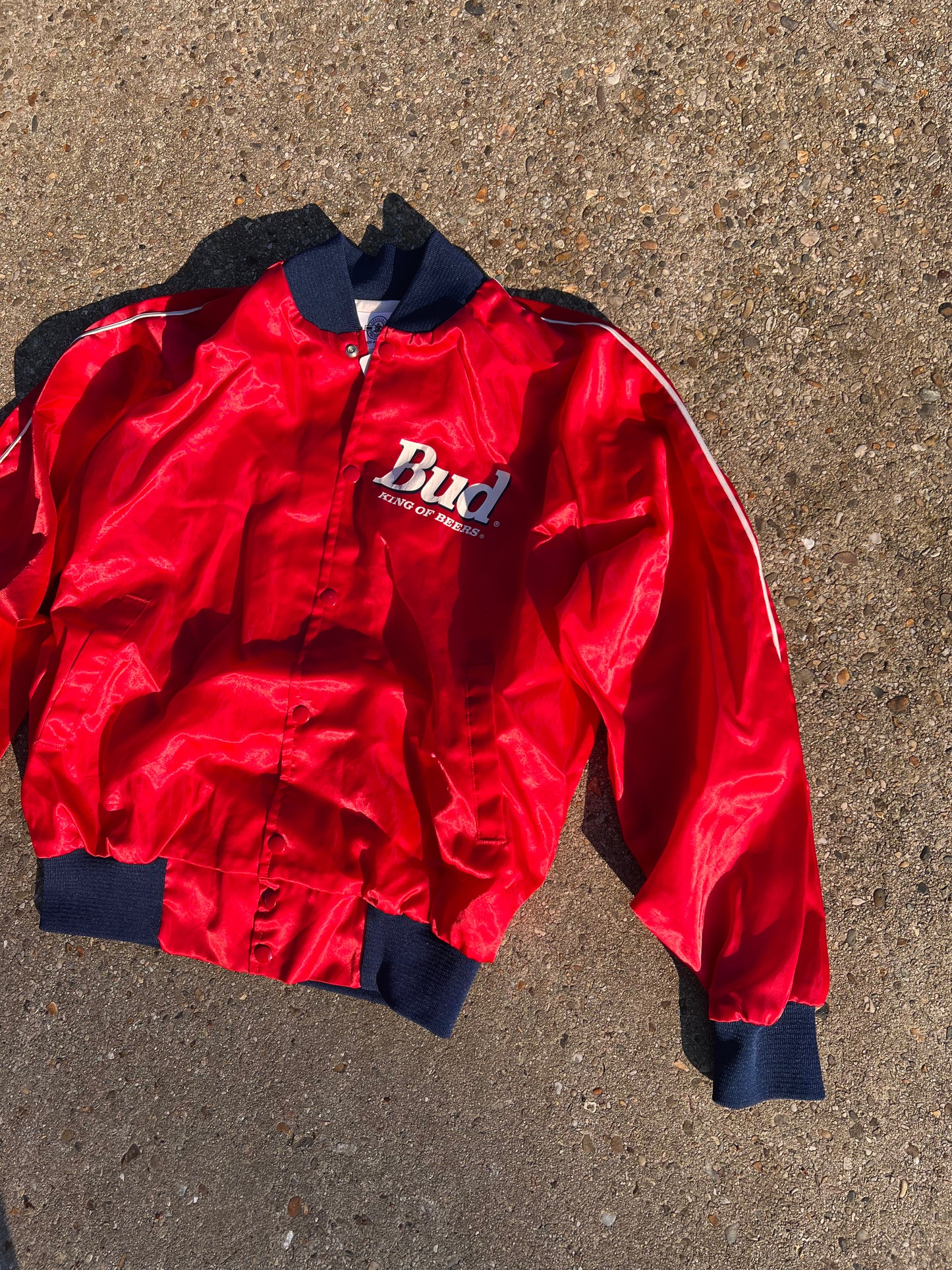 90s Budweiser Light Tag Satin Bomber Jacket – Small