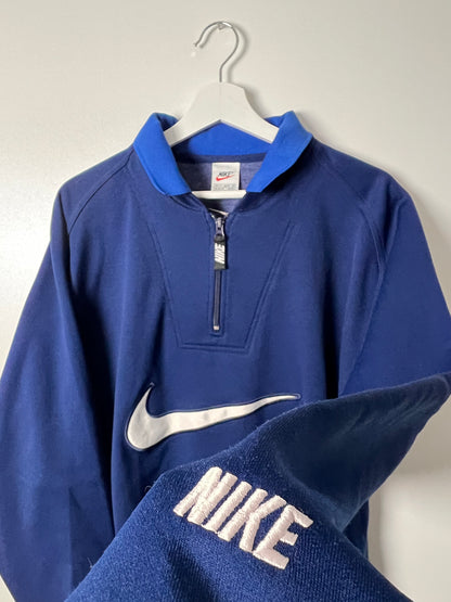 90's Nike Big Check 1/4 Zip Up Sweatshirt – XLarge