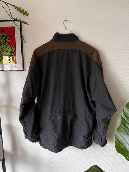 90s Adidas Striped Full Zip Outdoor Track Jacket Anthracite – Medium