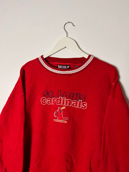 90s Wolf St. Louis Cardinals Embroidered Sweatshirt – Medium