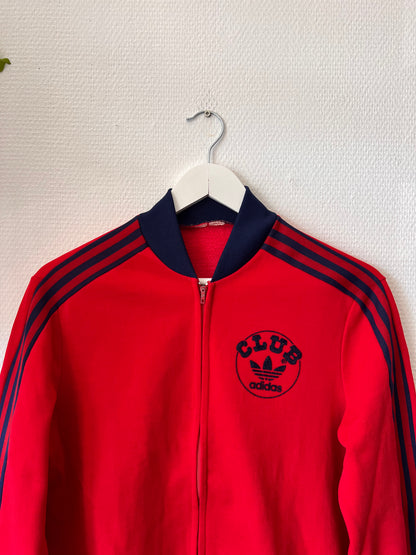 80s Adidas Club Full Zip Training Sweatshirt Red – XSmall