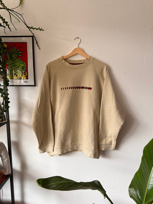 90s Nike Center Striped Embroidered Sweatshir Sweatshirt – Large