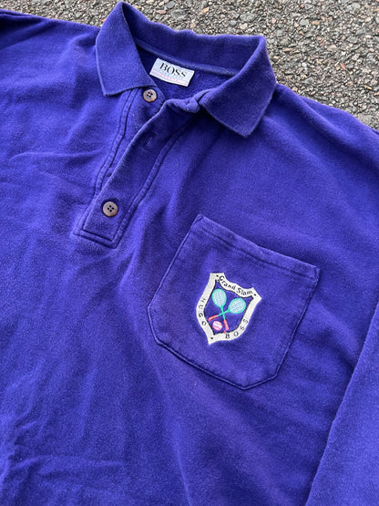 90s Hugo Boss Tennis 1/4 Button Up Sweatshirt – Large