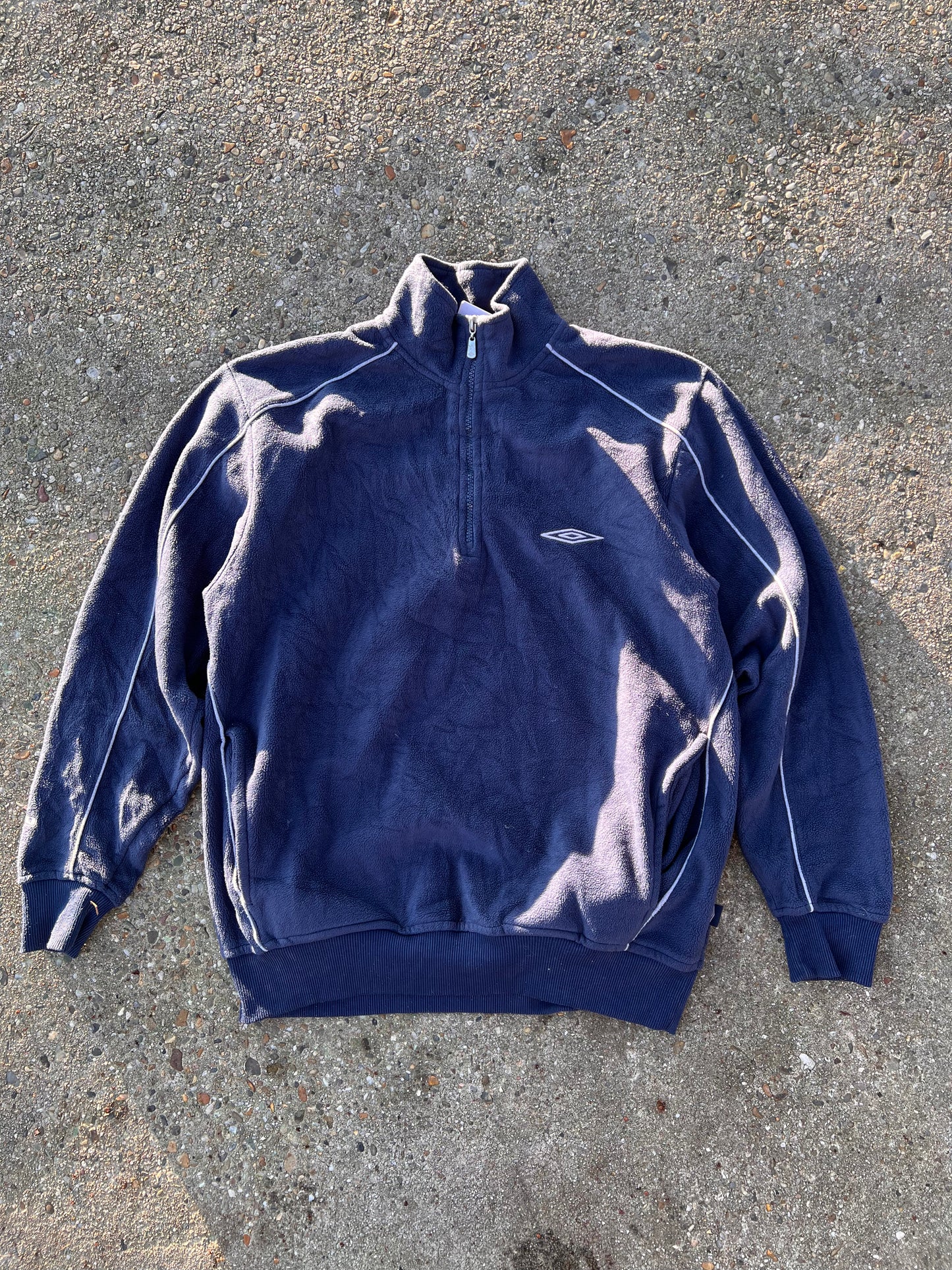 90s Umbro 1/4 Zip Up Classic Striped Fleece – Small