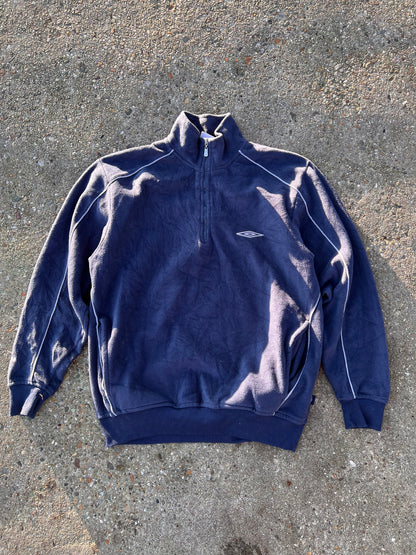 90s Umbro 1/4 Zip Up Classic Striped Fleece – Small