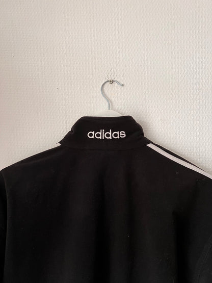 90s Adidas Velour Full Zip Track Jacket Black – Medium
