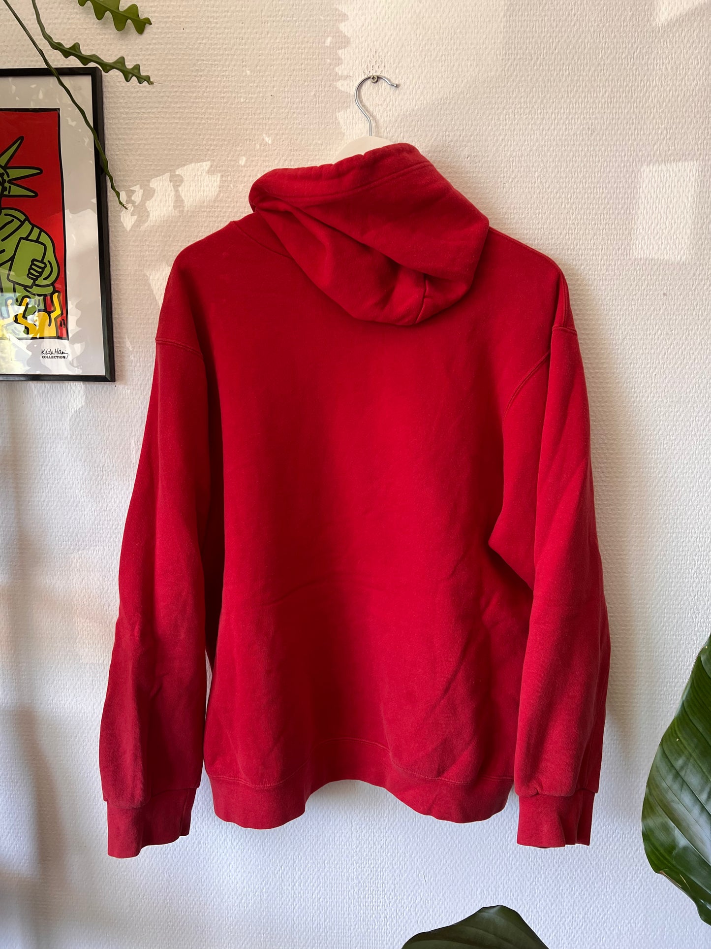 90s Nike Center Logo Mini Swoosh Hoodie Red – Large