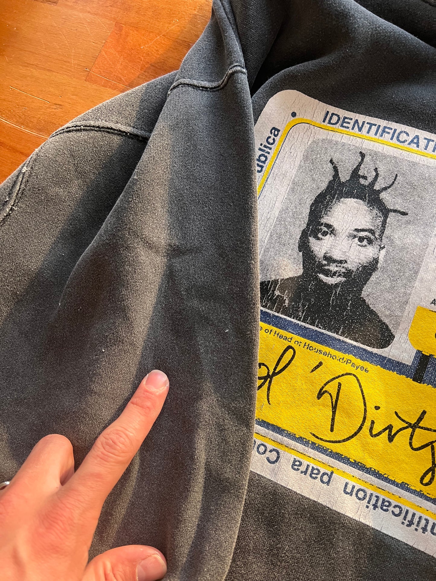 90s Wu Tang Clan Ol' Dirty Bastard ID Hoodie Grey – XLarge