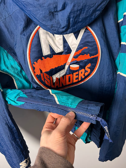 Starter NY Islanders Hooded Puffer Jacket - Large