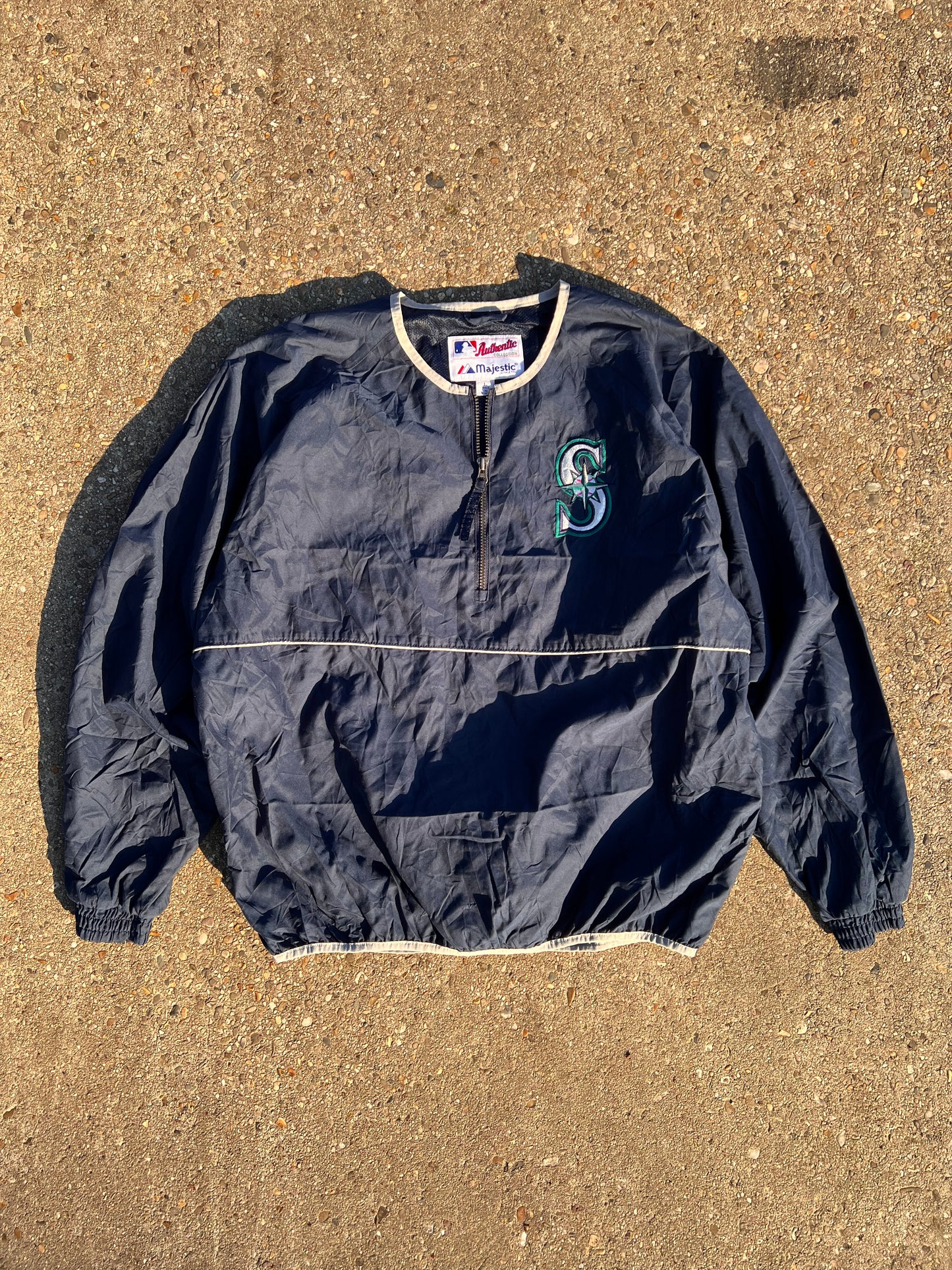 2000s Majestic Seattle Mariners MLB 1/4 Zip Up Anorak Jacket – Large