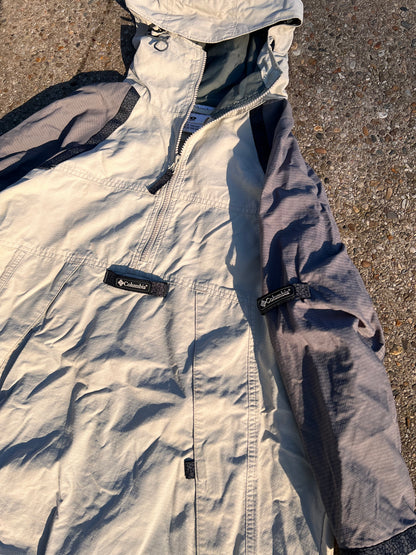 90s Columbia 1/4 Zip Up Hooded Anorak Jacket – Large
