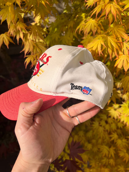 90s NFL San Fransisco 49ers Strapback Cap White – One Size