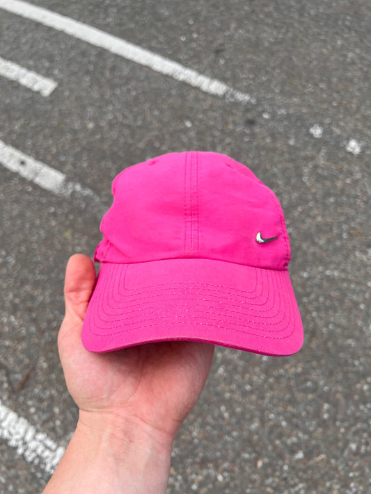 2000s Nike Metal Side Logo Strapback Cap Pink – Medium