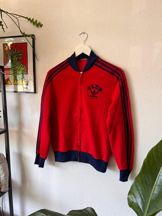 80s Adidas Club Full Zip Training Sweatshirt Red – XSmall