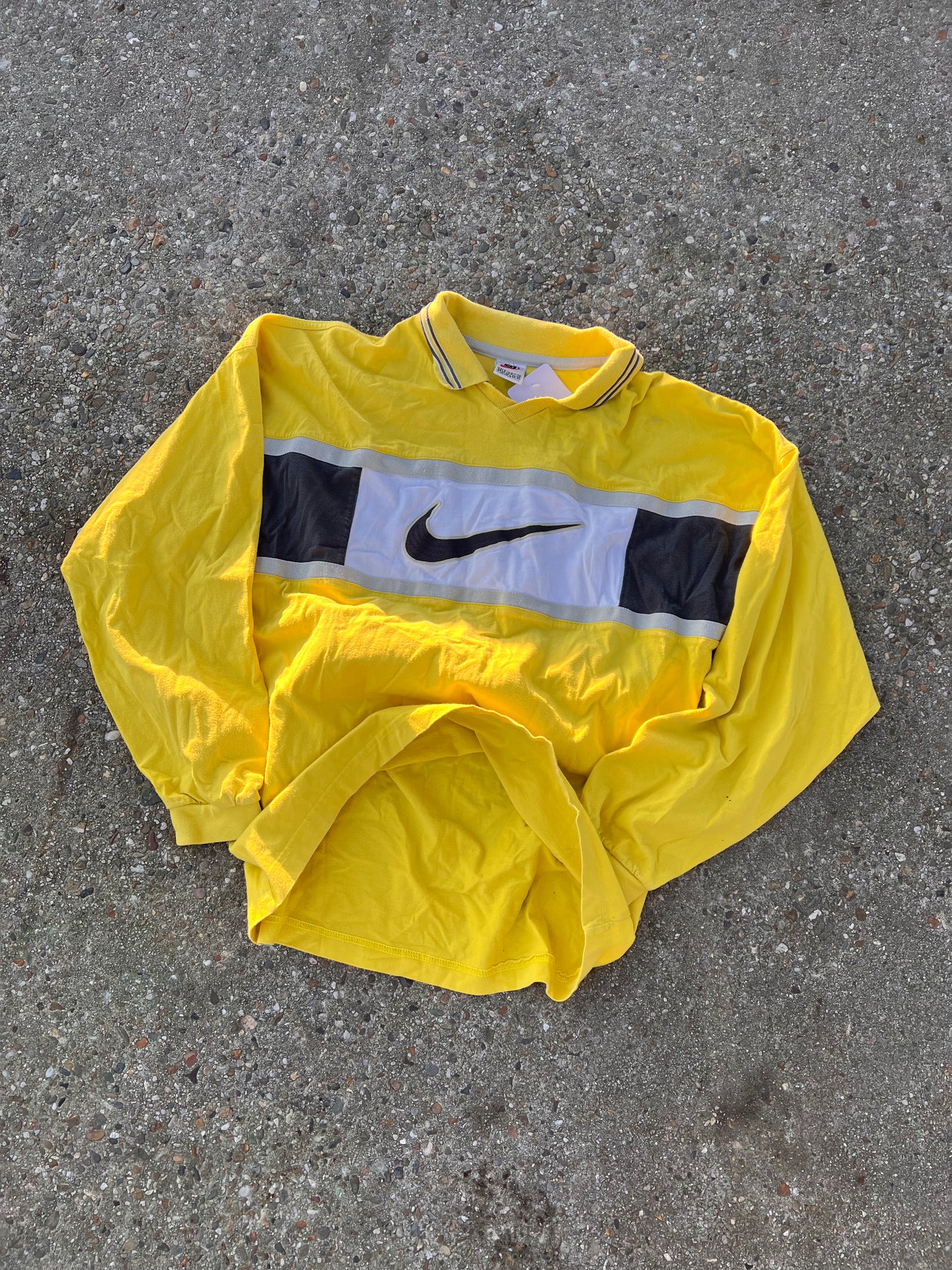 90s Nike Collar Big Logo Multicolor Sweatshirt – Small