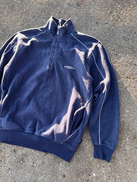 90s Umbro 1/4 Zip Up Classic Striped Fleece – Small