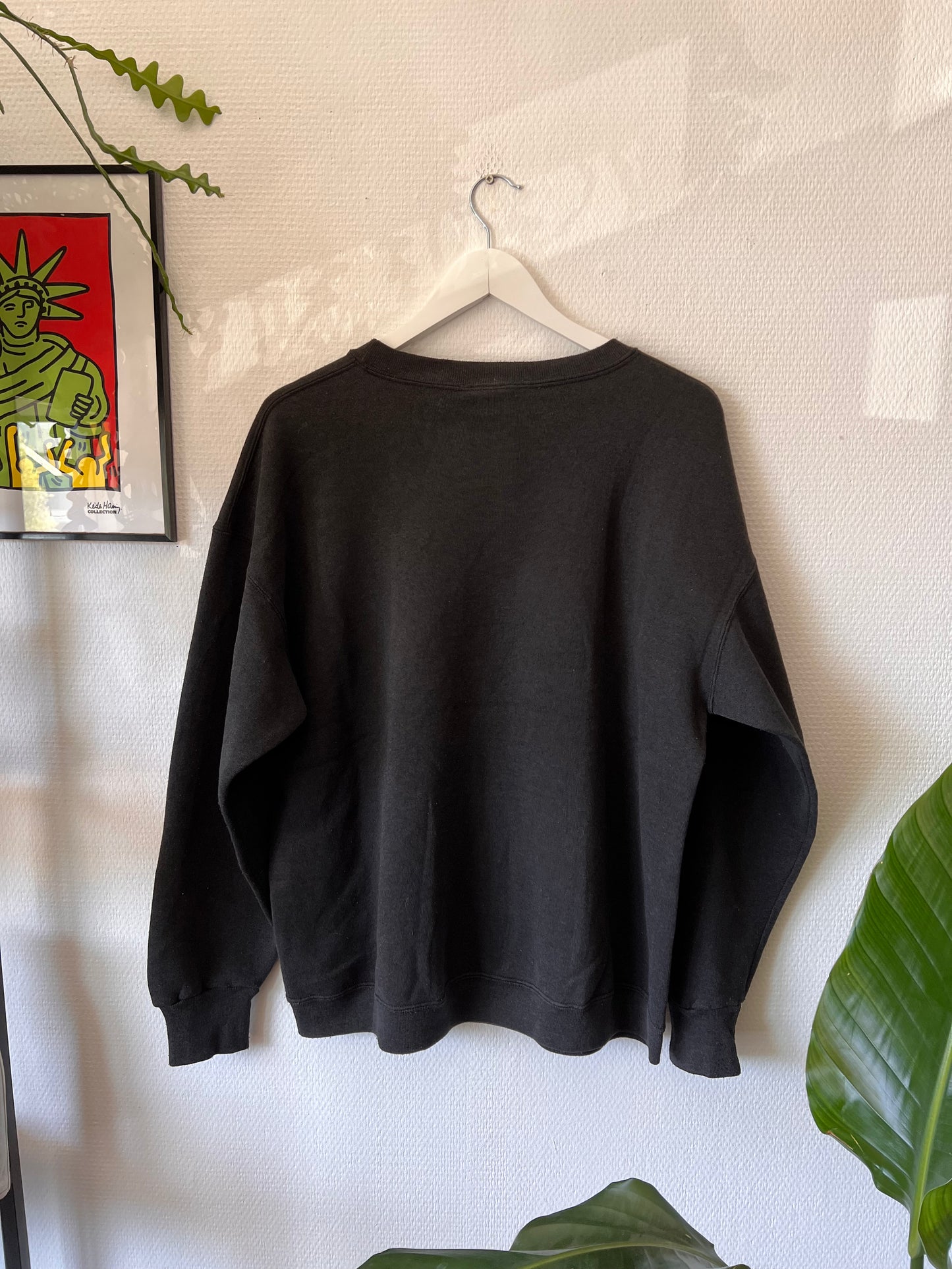 90s Nutmeg Iowa University Big Print Crewneck Sweatshirt Black – Large