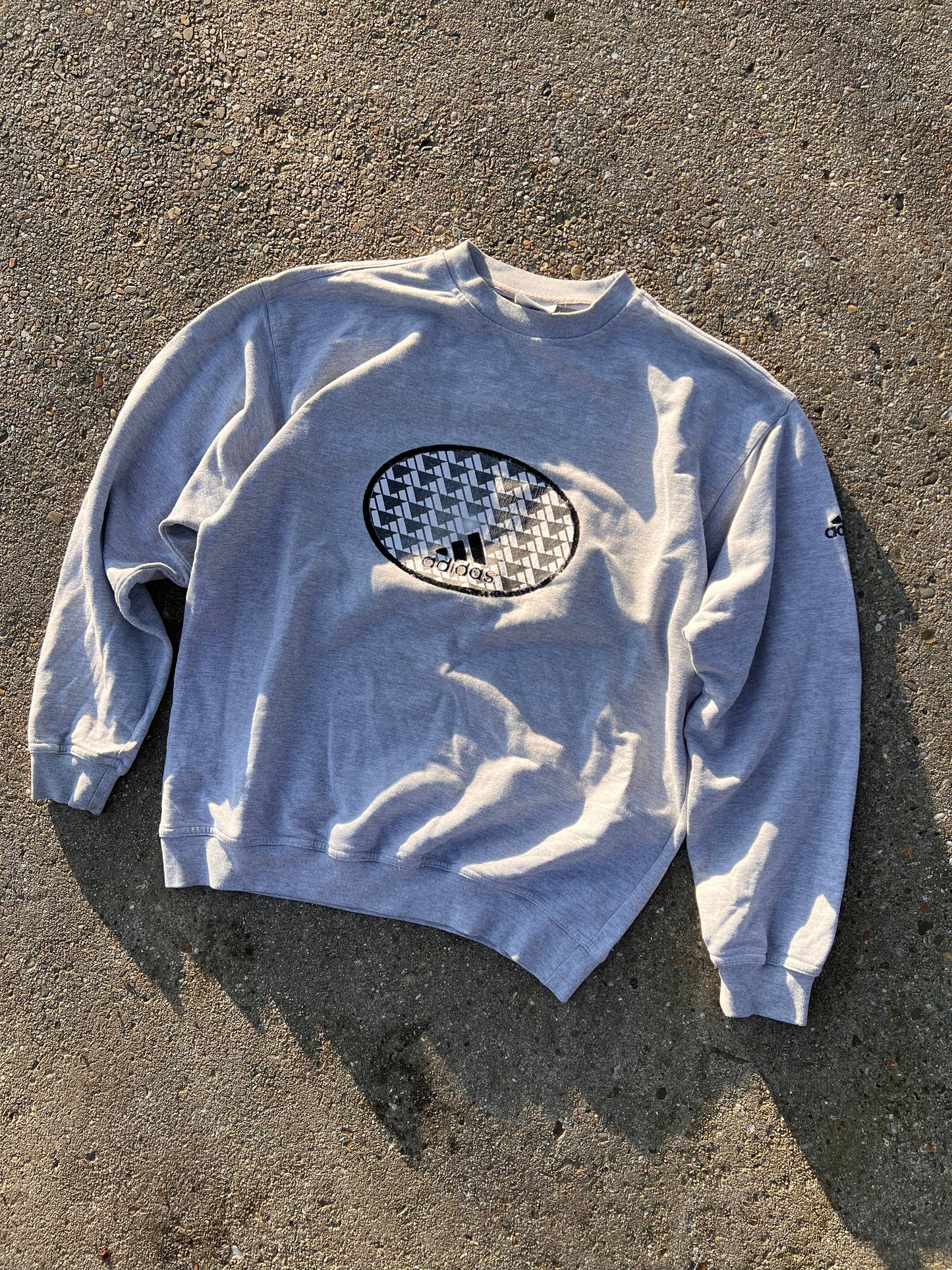 90s Adidas Checkered Big Logo Sweatshirt – Large