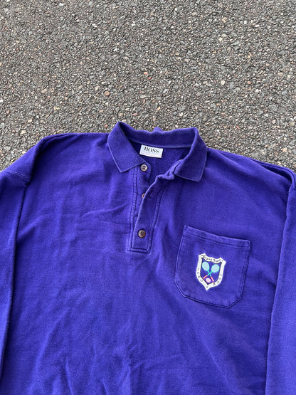 90s Hugo Boss Tennis 1/4 Button Up Sweatshirt – Large