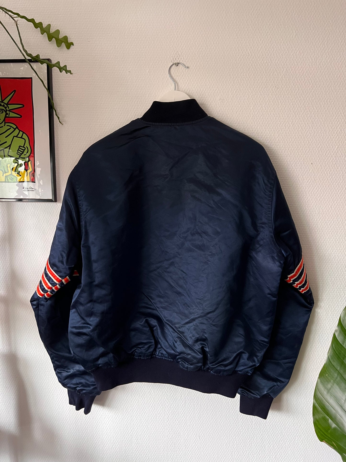90s Starter NFL Cleveland Cubs Satin Bomber Jacket Navy – Large