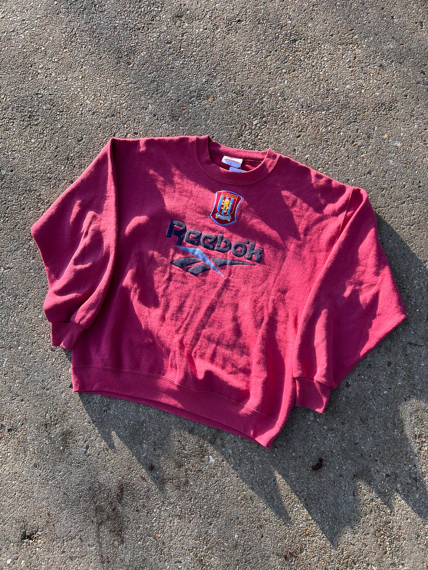 90s Reebok Aston Villa Big Logo Crewneck Sweatshirt – Large
