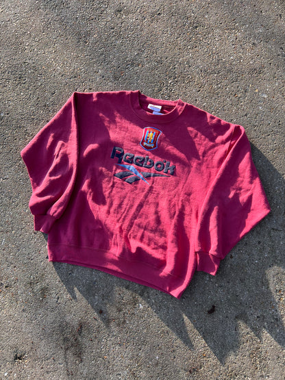 90s Reebok Aston Villa Big Logo Crewneck Sweatshirt – Large
