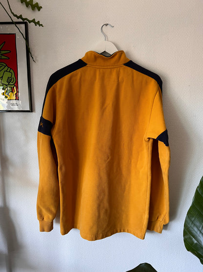 90s Nike Center Logo 1/4 Zip Up Sweatshirt Yellow – Small