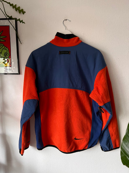 90s Nike ACG 2 Layer Full Zip Tactical Fleece Jacket Orange – Small