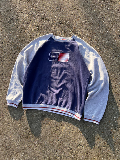 90s Nike Flag Swoosh Crewneck Sweatshirt – Medium