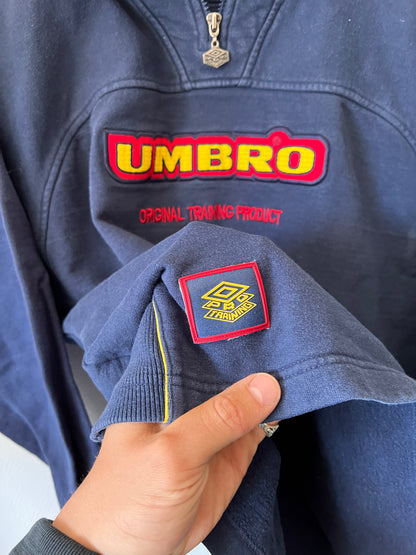 90s Umbro Embroidered Big Logo Training Sweatshirt Navy – Large