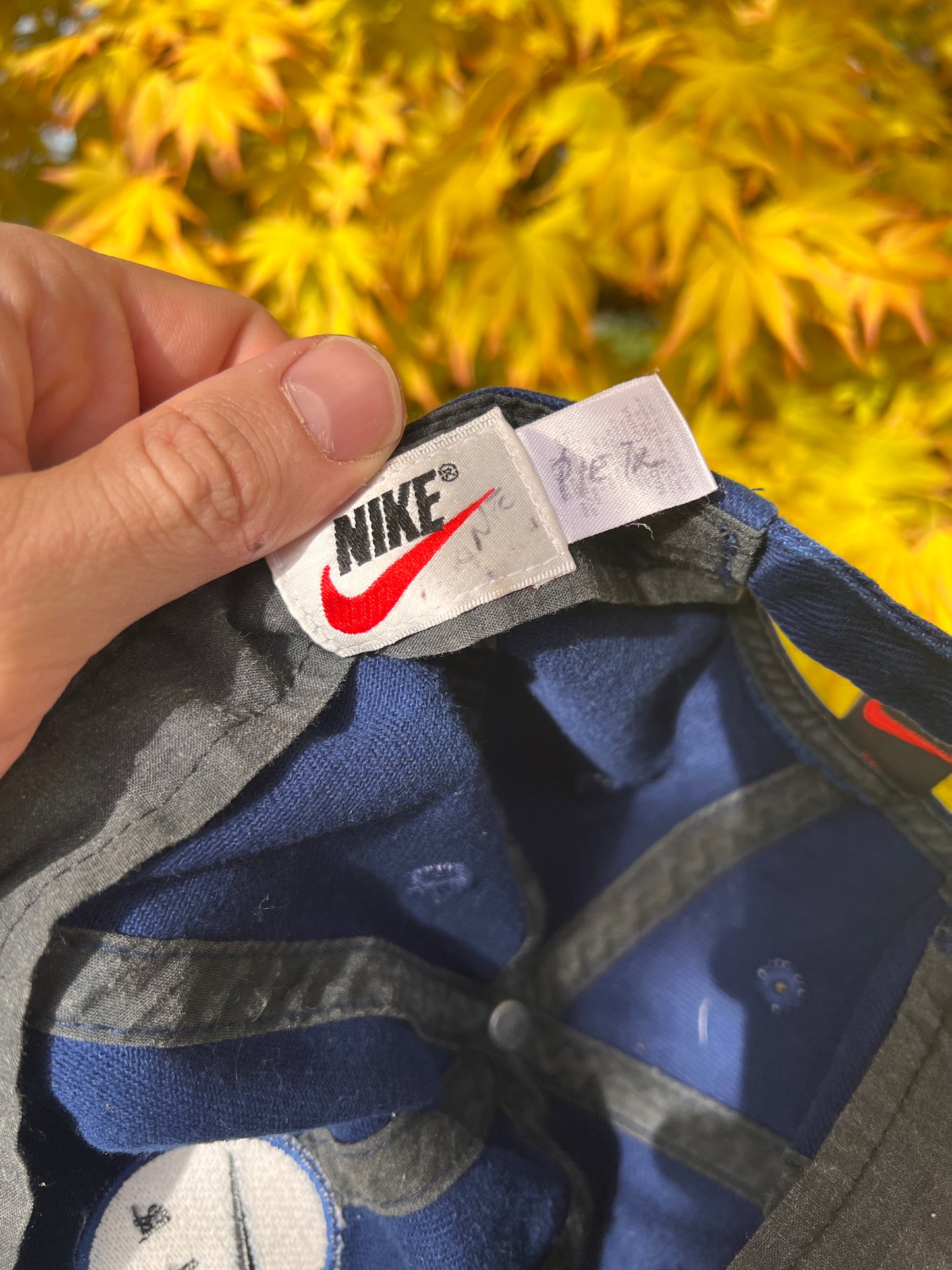 90s Nike Air Circle Logo Strapback Cap Navy – One Size